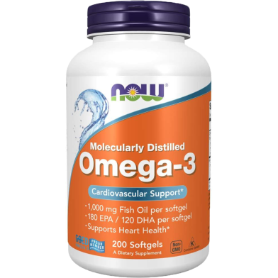 NOW Omega-3 Fish Oil 1000 mg 200 Softgel
