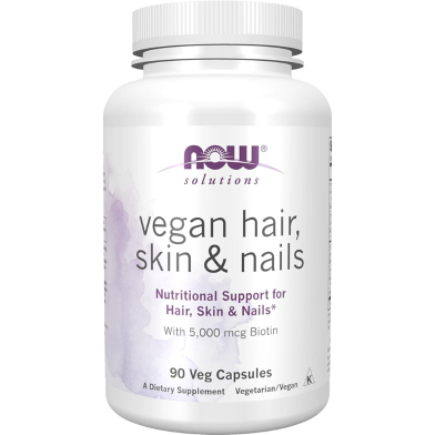 NOW Foods, 5000 mcg Solutions, Vegan Hair, Skin and Nails, 90 Veg Capsules