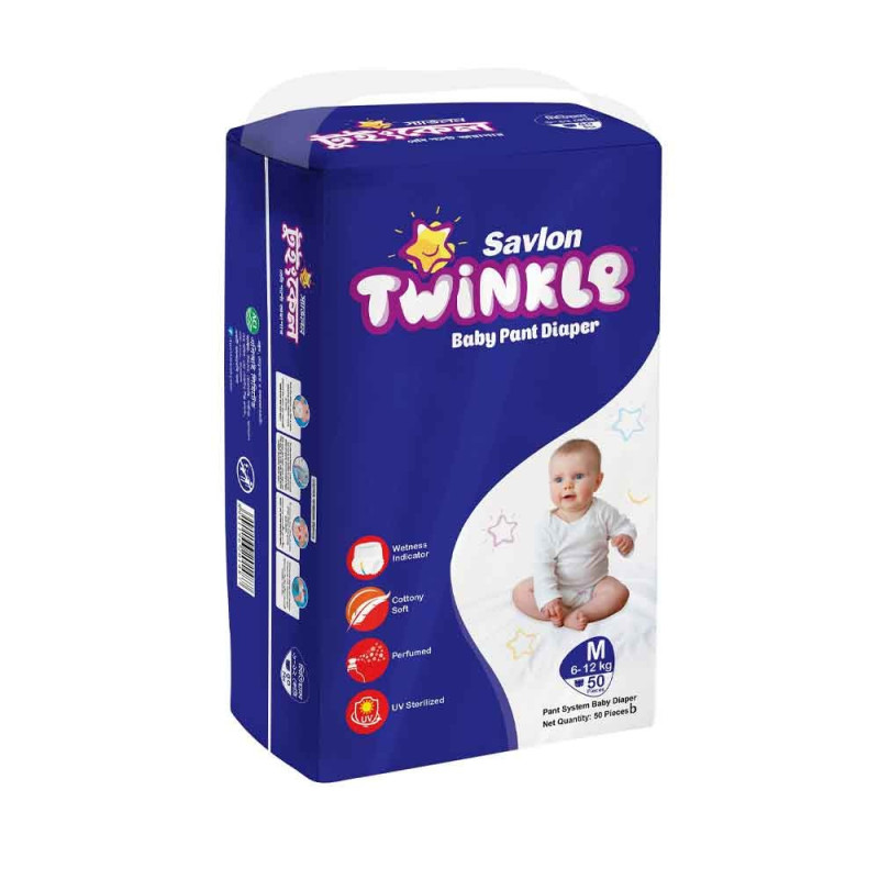 Savlon Twinkle Baby Pant Diaper Size M 6-12 kg