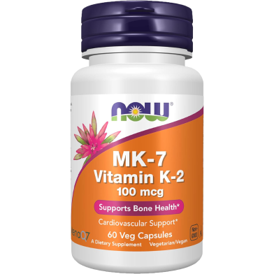 NOW Foods MK7 Vitamin K2 100 mcg 60 Vegan Capsules