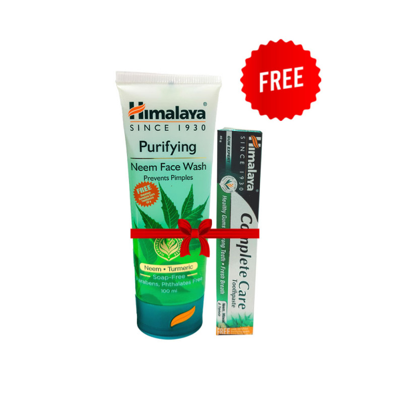 Himalaya Purifying Neem Facewash With Himalaya Toothpaste Free