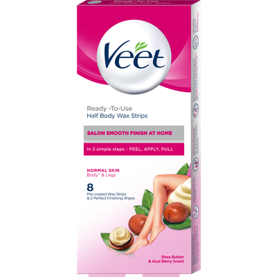 Veet Professional Ready to Use Half Body Wax Strips Normal Skin