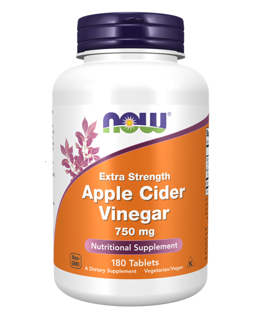 Now Foods, Apple Cider Vinegar, 750mg, 180 Capsules, Lab-Tested, Gluten Free, Soy Free, Vegetarian