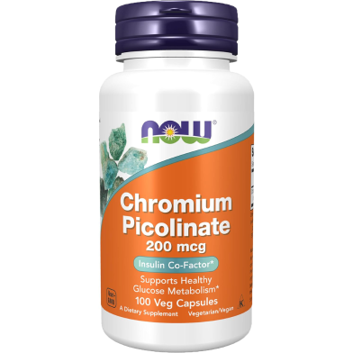 NOW Chromium Picolinate 200 mcg 100 Veg Capsules